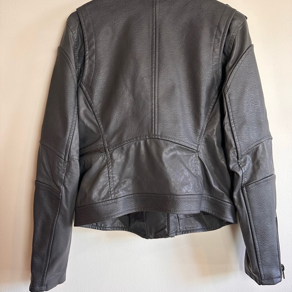 Blank NYC Leather Jacket Coat Grey Size L - Picture 4 of 11